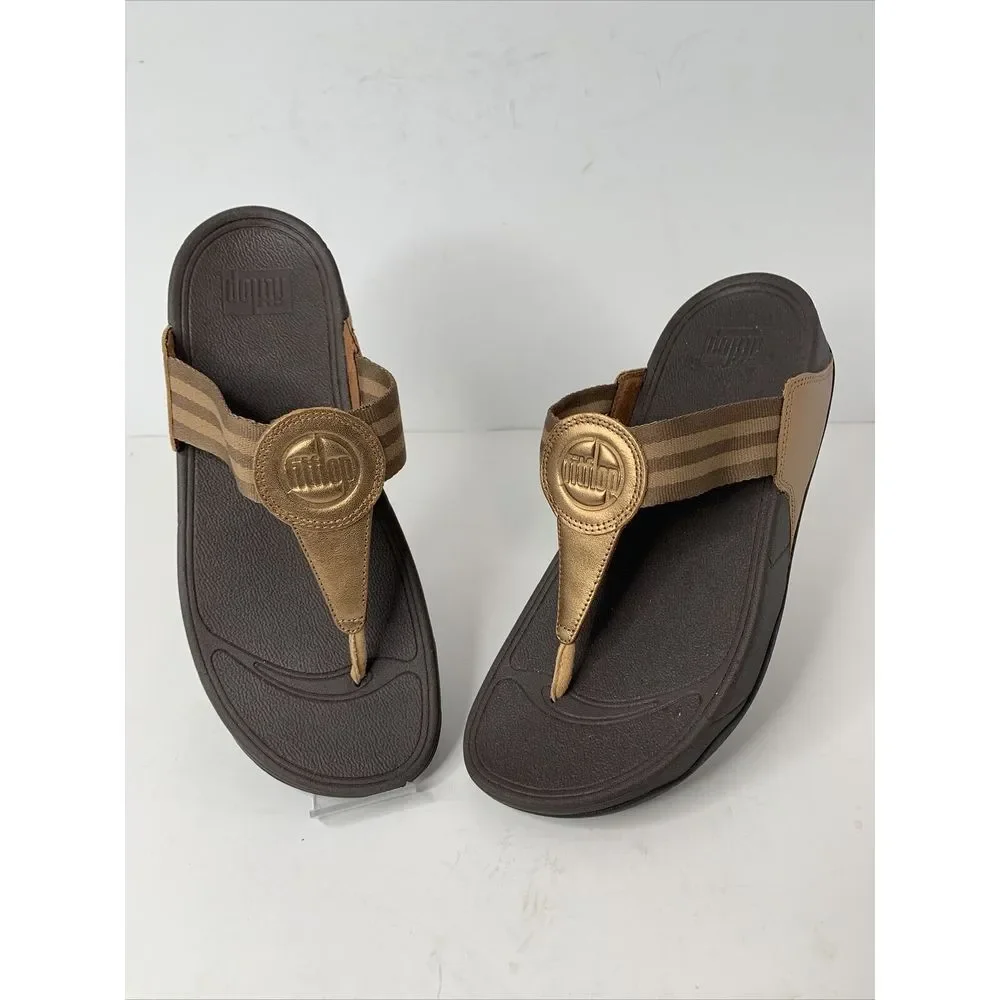 FITFLOP WALKSTAR NEW BRONZE thong style sandal‎ womens sz 10